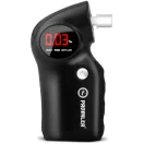 Alkoholteszter, szonda, Promiler DXP-600, fekete, félvezetős érzékelő, piros LED kijelző, hordtáskával, automatikus kikapcsolás, elemes (2 x AA - tartozék)