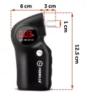 Alkoholteszter, szonda, Promiler DXP-600, fekete, félvezetős érzékelő, piros LED kijelző, hordtáskával, automatikus kikapcsolás, elemes (2 x AA - tartozék)