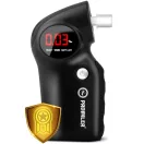 Alkoholteszter, szonda, Promiler DXP-600, fekete, félvezetős érzékelő, piros LED kijelző, hordtáskával, automatikus kikapcsolás, elemes (2 x AA - tartozék)