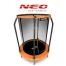 Kerti trambulin, Neo-Sport, fekete/zöld, átmérő: 152 cm, kerek, magasság: 38 cm, 150 cm belső védőháló, acél váz, 6 láb, 50 kg teherbírás, 30 db rögzítőhorog