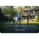Kerti trambulin, Neo-Sport, fekete/zöld, átmérő: 312 cm, kerek, magasság: 65 cm, 180 cm külső védőháló, létra, acél váz, 3 dupla láb, 150 kg teherbírás, 54 db rugó