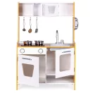 Játékkonyha, ECOTOYS PLK534, fa, 60 x 30 x 90 cm, fényhatásokkal, hanghatásokkal, 5 db tartozékkal, elemes (2 x AAA, nem tartozék)