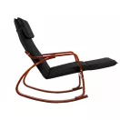 Hintaszék, ModernHome TXRC-03, szürke, 97 x 58 x 65 cm, állítható lábtartó, fejtámasz, levehető huzat, fa és fém váz, 120 kg teherbírás