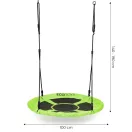 Fészekhinta, ECOTOYS BOC100, zöld, átmérő: 100 cm, vízálló, állítható kötélmagasság: 140-190 cm, acél váz, poliészter, teherbírás: 150 kg