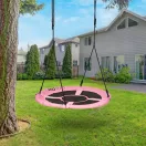 Fészekhinta, ECOTOYS BOC100, rózsaszín, átmérő: 100 cm, vízálló, állítható kötélmagasság: 140-190 cm, acél váz, poliészter, teherbírás: 150 kg