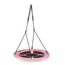 Fészekhinta, ECOTOYS BOC100, rózsaszín, átmérő: 100 cm, vízálló, állítható kötélmagasság: 140-190 cm, acél váz, poliészter, teherbírás: 150 kg