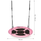 Fészekhinta, ECOTOYS BOC100, rózsaszín, átmérő: 100 cm, vízálló, állítható kötélmagasság: 140-190 cm, acél váz, poliészter, teherbírás: 150 kg