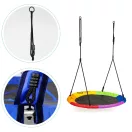 Fészekhinta, ECOTOYS BOC100, színes, átmérő: 100 cm, vízálló, állítható kötélmagasság: 140-190 cm, acél váz, poliészter, teherbírás: 150 kg
