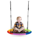 Fészekhinta, ECOTOYS BOC100, színes, átmérő: 100 cm, vízálló, állítható kötélmagasság: 140-190 cm, acél váz, poliészter, teherbírás: 150 kg