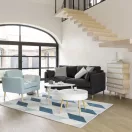 Dohányzóasztal, ModernHome FH-CT0210, fehér, átmérő: 60 cm, kör alakú, magasság: 40 cm, levehető tető, fenyőfa lábak