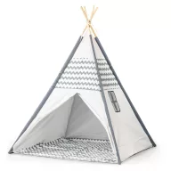   Gyereksátor, ECOTOYS Wigwam 8112, Tipi, 120 x 120 x 160 cm, fa váz, poliészter borítás, beltéri/kültéri, textil padlóval