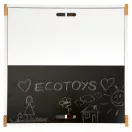 Gyerek asztal és szék szett, ECOTOYS OT143, 1 db asztal + 2 db szék, fenyőfa lábak, 4 rekeszes tárolóval, levehető kétoldalas asztallap