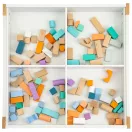 Gyerek asztal és szék szett, ECOTOYS OT143, 1 db asztal + 2 db szék, fenyőfa lábak, 4 rekeszes tárolóval, levehető kétoldalas asztallap