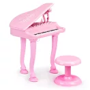 Gyerek szintetizátor, Multistore HC490482, 40 x 34 x 44,5 cm, 36 billentyűs, ülőkével (22 x 23 cm), mikrofonnal, karaoke funkció, telefon/MP3 csatlakozás, előre programozott dallamok, elemes (3 x AA, nem tartozék), 3 éves kortól ajánlott