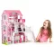 Fa babaház, ECOTOYS TL49059, 89 x 32,5 x 90 cm, 3 szint, 7 szoba, 16 db bútor, lifttel és csúszdával, terasszal és grillezővel, 3 éves kortól