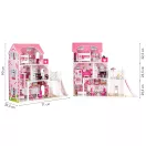 Fa babaház, ECOTOYS TL49059, 89 x 32,5 x 90 cm, 3 szint, 7 szoba, 16 db bútor, lifttel és csúszdával, terasszal és grillezővel, 3 éves kortól