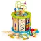 Fejlesztő kocka, ECOTOYS HM179520, 21,5 x 21,5 x 17,5 cm, golyólabirintussal, órával, formabedobóval, fogaskerekekkel, mágneses horgászjátékkal