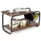 Dohányzóasztal, ModernHome YLT-1502-02P, 86,5 x 40 cm, téglalap alakú, magasság: 46 cm, 2 szintes, fém váz, MDF asztallap, vízlepergető felület