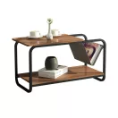 Dohányzóasztal, ModernHome YLT-1502-02P, 86,5 x 40 cm, téglalap alakú, magasság: 46 cm, 2 szintes, fém váz, MDF asztallap, vízlepergető felület