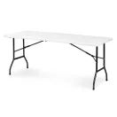 Kerti asztal, MultiGarden NZK-180S, fehér, 180 cm, acél keret, HDPE műanyag felület, összecsukható, teherbírás: 100 kg