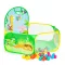 Gyereksátor, IPLAY 8114B50, 130 x 130 x 80 cm, 50 db labdával, hálófalas, kosárgyűrűvel, poliészter borítás, beltéri–kültéri