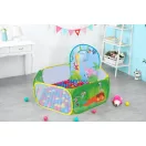 Gyereksátor, IPLAY 8114B50, 130 x 130 x 80 cm, 50 db labdával, hálófalas, kosárgyűrűvel, poliészter borítás, beltéri–kültéri