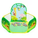 Gyereksátor, IPLAY 8114B50, 130 x 130 x 80 cm, 50 db labdával, hálófalas, kosárgyűrűvel, poliészter borítás, beltéri–kültéri