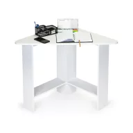   Sarok számítógépasztal, ModernHome WYJ-253, fehér, 72 x 72 x 74 cm, 2 polccal, laminált forgácslap, karcálló, foltálló