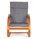 Hintaszék, ModernHome TXWQM-31, szürke/barna, 96 x 67 x 76 cm, fa és fém váz, levehető huzat, 120 kg teherbírás
