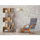 Hintaszék, ModernHome TXWQM-31, szürke/barna, 96 x 67 x 76 cm, fa és fém váz, levehető huzat, 120 kg teherbírás