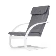   Hintaszék, ModernHome TXWQM-31, szürke/fehér, 96 x 67 x 76 cm, fa és fém váz, levehető huzat, 120 kg teherbírás