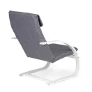 Hintaszék, ModernHome TXWQM-31, szürke/fehér, 96 x 67 x 76 cm, fa és fém váz, levehető huzat, 120 kg teherbírás