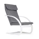 Hintaszék, ModernHome TXWQM-31, szürke/fehér, 96 x 67 x 76 cm, fa és fém váz, levehető huzat, 120 kg teherbírás