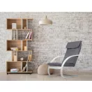 Hintaszék, ModernHome TXWQM-31, szürke/fehér, 96 x 67 x 76 cm, fa és fém váz, levehető huzat, 120 kg teherbírás