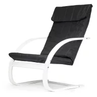   Hintaszék, ModernHome TXWQM-31, fekete/fehér, 96 x 67 x 76 cm, fa és fém váz, levehető huzat, 120 kg teherbírás