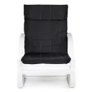 Hintaszék, ModernHome TXWQM-31, fekete/fehér, 96 x 67 x 76 cm, fa és fém váz, levehető huzat, 120 kg teherbírás