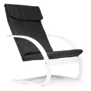 Hintaszék, ModernHome TXWQM-31, fekete/fehér, 96 x 67 x 76 cm, fa és fém váz, levehető huzat, 120 kg teherbírás