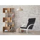 Hintaszék, ModernHome TXWQM-31, fekete/fehér, 96 x 67 x 76 cm, fa és fém váz, levehető huzat, 120 kg teherbírás