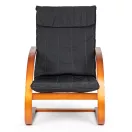 Hintaszék, ModernHome TXWQM-31, fekete/barna, 96 x 67 x 76 cm, fa és fém váz, levehető huzat, 120 kg teherbírás
