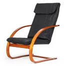 Hintaszék, ModernHome TXWQM-31, fekete/barna, 96 x 67 x 76 cm, fa és fém váz, levehető huzat, 120 kg teherbírás
