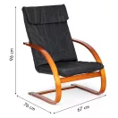 Hintaszék, ModernHome TXWQM-31, fekete/barna, 96 x 67 x 76 cm, fa és fém váz, levehető huzat, 120 kg teherbírás