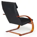Hintaszék, ModernHome TXWQM-31, fekete/barna, 96 x 67 x 76 cm, fa és fém váz, levehető huzat, 120 kg teherbírás