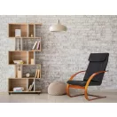 Hintaszék, ModernHome TXWQM-31, fekete/barna, 96 x 67 x 76 cm, fa és fém váz, levehető huzat, 120 kg teherbírás