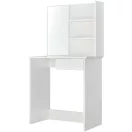 Sminkasztal, ModernHome PWSHT-21, fehér, 75 x 40 x 141 cm, tükör, 1 fiók, 2 polc, laminált bútorlap