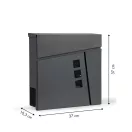 Postaláda, ModernHome HPB932-8, antracit, 37 x 37 x 10,3 cm, horganyzott acél, rozsdaálló, újságtartóval, falra és kerítésre szerelhető, zárt kialakítás, 2 kulccsal, szerelőkészlettel