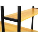Számítógépasztal, ModernHome PJJCT002-302, 120 x 64 x 120,5 cm, világos tölgy, 4 polcos oldalsó állvánnyal, fa és fém anyagból