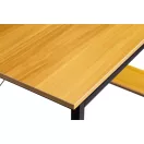 Számítógépasztal, ModernHome PJJCT002-302, 120 x 64 x 120,5 cm, világos tölgy, 4 polcos oldalsó állvánnyal, fa és fém anyagból