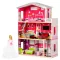 Fa babaház, ECOTOYS 4118, Malibu rezidencia, 87 x 32 x 114 cm, 3 szint, 4 szoba, mozgó lift, 10 db bútor, 27 cm babákhoz