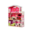 Fa babaház, ECOTOYS 4118, Malibu rezidencia, 87 x 32 x 114 cm, 3 szint, 4 szoba, mozgó lift, 10 db bútor, 27 cm babákhoz