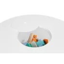 Gyerek asztal és szék szett, ECOTOYS WH135, fehér, 1 db asztal + 2 db szék, fenyőfa lábak, játéktároló háló, kerek asztal